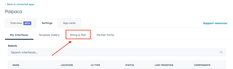 settings - billing