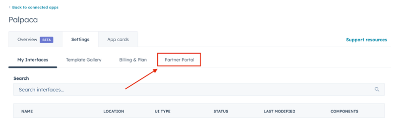 settings - partner