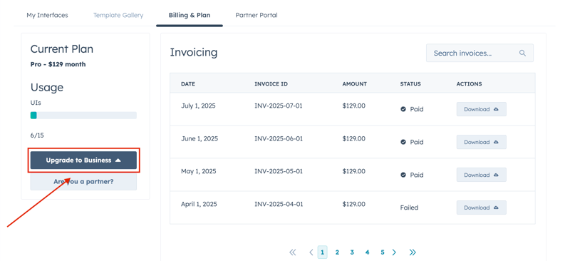 billing upgrade