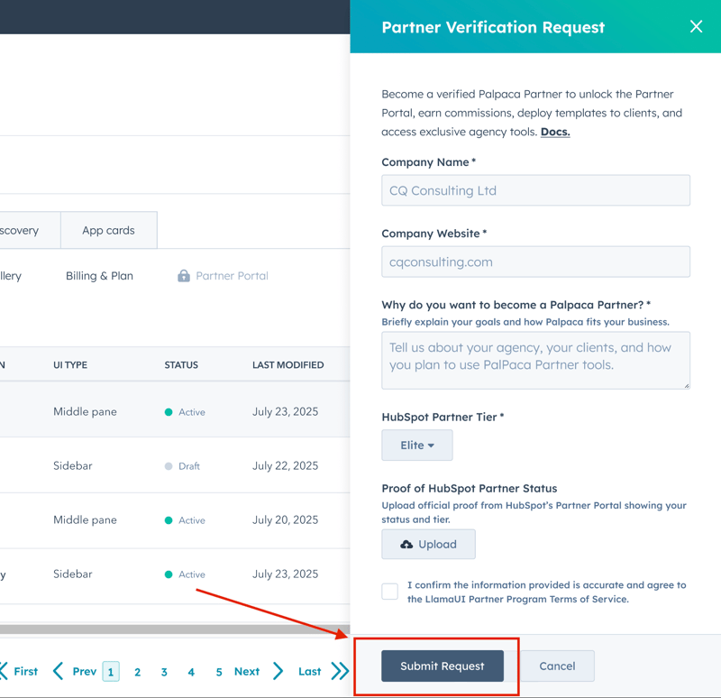 partner - submit button