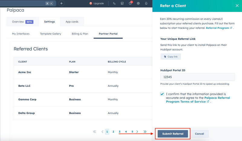 referral - button