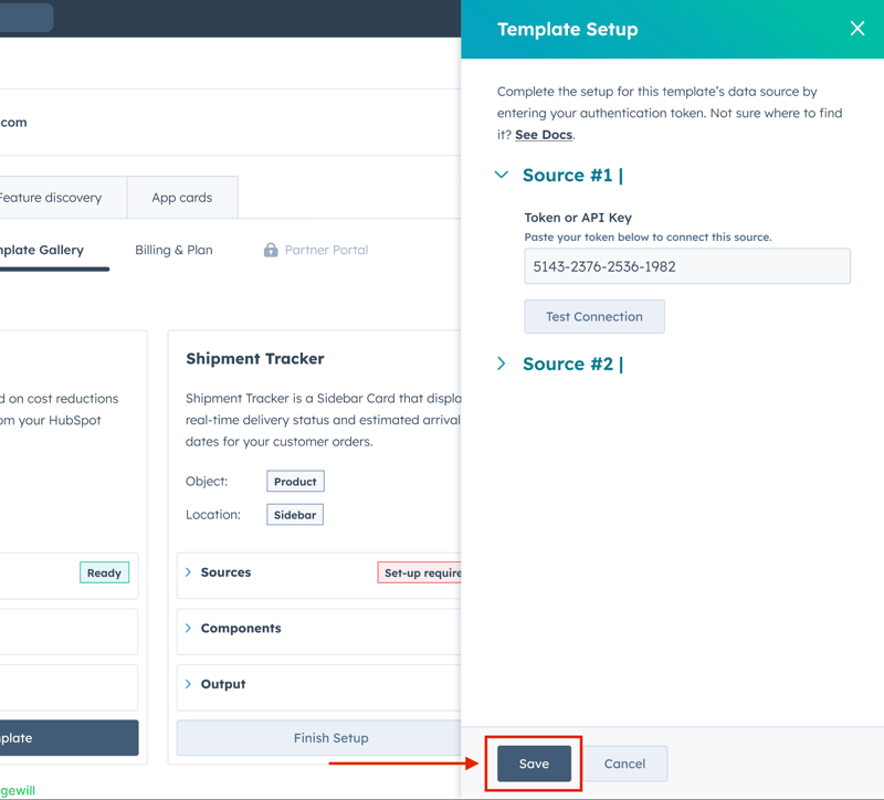 setup - save button
