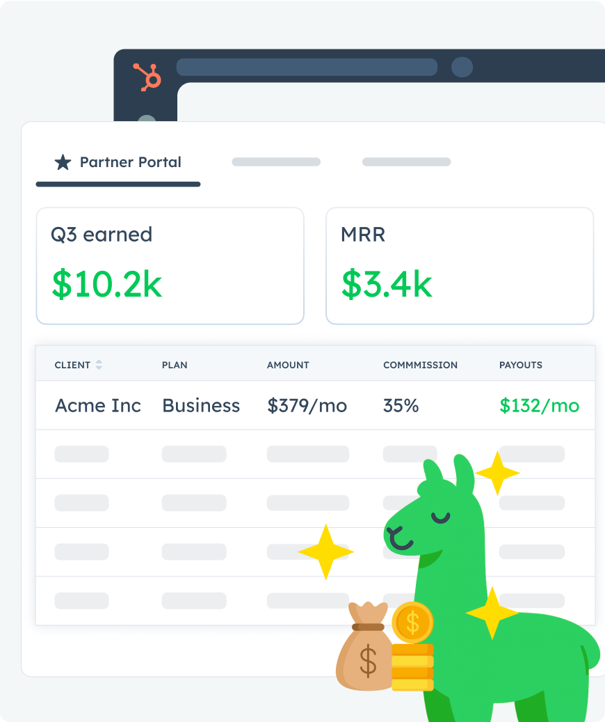 palpaca partner portal access q3 commission